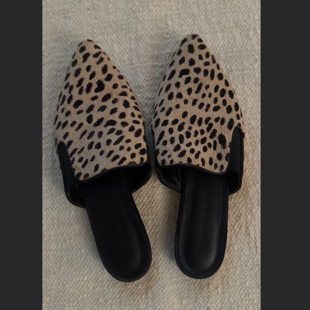 Jenni Kayne Genuine Calf Hair Leather Point Toe Mule Sandal